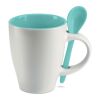 Bicolour mug with spoon 250 ml blue | No Branding | not available | not available