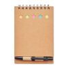 Notepad with pen and sticky notes beige | No Branding | not available | not available