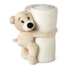 Fleece blanket with bear white