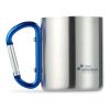 Metal mug and carabiner handle 220 ml blue | No Branding | not available | not available | not available