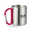 Metal mug and carabiner handle 220 ml red | No Branding | not available | not available | not available