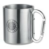 Metal mug and carabiner handle 220 ml matt silver | No Branding | not available | not available | not available