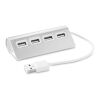 4 port USB hub matt silver | No Branding | not available | not available