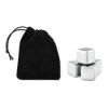 Set of 4 SS ice cubes in pouch black | No Branding | not available | not available | not available