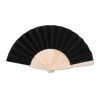 Manual hand fan in wood black | No Branding | not available | not available