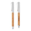 Metal ballpoint pen set in cork box wood | No Branding | not available | not available