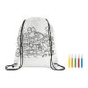 Non woven kids bag with markers white | No Branding | not available | not available | not available