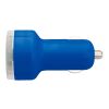 Plastic car power adapter with two USB ports cobalt blue | No Branding | not available | not available