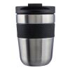 Stainless steel double-walled drinking mug 300 ml Keith black/silver | No Branding | not available | not available