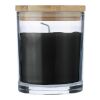 Glass candle Riven black