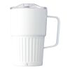 Recycled stainless steel double-walled travel mug (450 ml) Calo white | No Branding | not available | not available