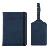 Recycled PU passport holder and luggage label Zani blue | No Branding | not available | not available