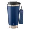Recycled stainless steel double-walled drinking mug 500 ml Kayla blue | No Branding | not available | not available