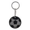 Recycled stainless steel soccer ball keychain Ciro black | No Branding
