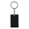 Recycled stainless steel rectangular keychain Jax black | No Branding