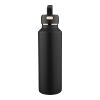 Recycled stainless steel double-walled bottle (600 ml) Mace black | No Branding
