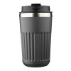 Recycled stainless steel travel mug (400 ml) Chiara grey | No Branding