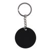 Recycled stainless steel round keychain Risa black | No Branding