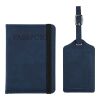 Recycled PU passport holder and luggage label Zani blue | No Branding | not available | not available