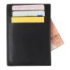 Split leather credit card wallet Logan black