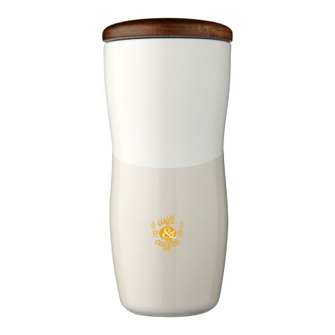 Reno 370 ml double-walled ceramic tumbler Standard | White | No Branding | not available | not available