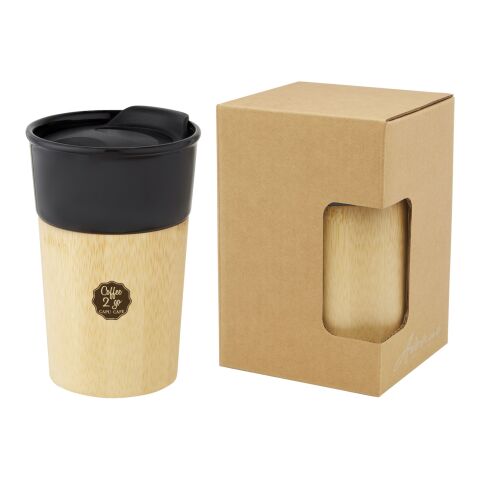 Pereira 320 ml porcelain mug with bamboo outer wall Standard | Solid black | No Branding | not available | not available