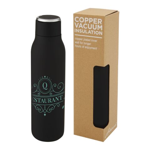 Marka 600 ml copper vacuum insulated bottle with metal loop Standard | Black | No Branding | not available | not available