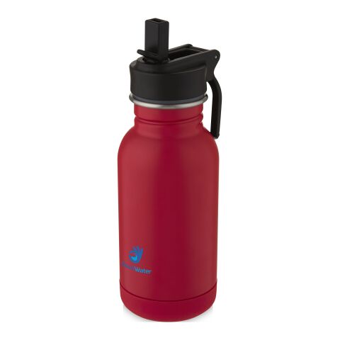 Lina 400 ml stainless steel sport bottle with straw and loop Standard | Ruby red | No Branding | not available | not available