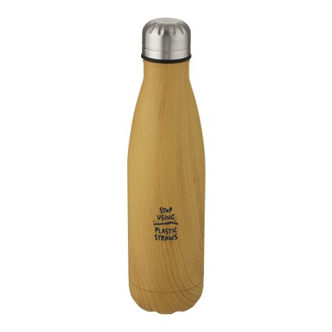 Cove 500 ml vacuum insulated stainless steel bottle with wood print Standard | Heather natural | No Branding | not available | not available