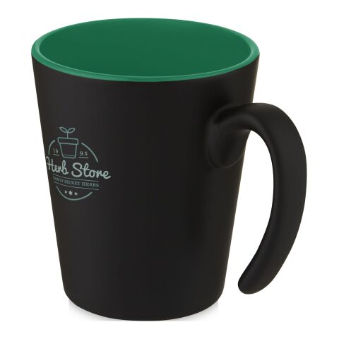 Oli 360 ml ceramic mug with handle Standard | Green-Solid black | No Branding | not available | not available