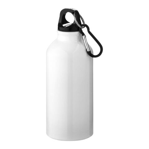 Oregon 400 ml RCS certified recycled aluminium water bottle with carabiner Standard | White | No Branding | not available | not available