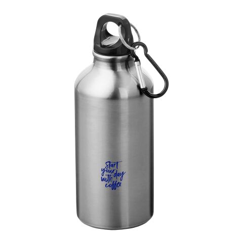 Oregon 400 ml RCS certified recycled aluminium water bottle with carabiner Standard | Silver | No Branding | not available | not available