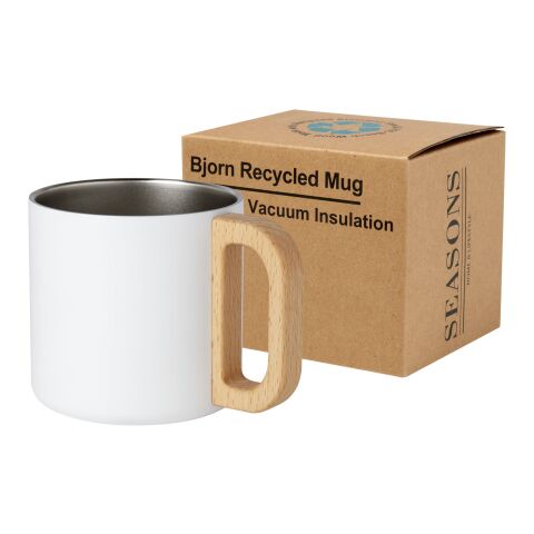 Bjorn 360 ml RCS certified recycled stainless steel mug with copper vacuum insulation Standard | White | No Branding | not available | not available