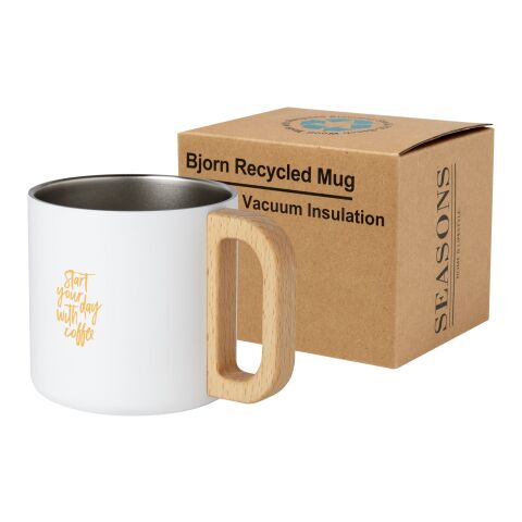 Bjorn 360 ml RCS certified recycled stainless steel mug with copper vacuum insulation Standard | White | No Branding | not available | not available