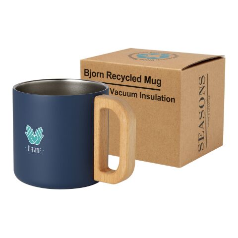 Bjorn 360 ml RCS certified recycled stainless steel mug with copper vacuum insulation Standard | Dark blue | No Branding | not available | not available