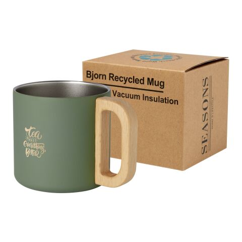 Bjorn 360 ml RCS certified recycled stainless steel mug with copper vacuum insulation Standard | Heather green | not available | No Branding | not available | not available