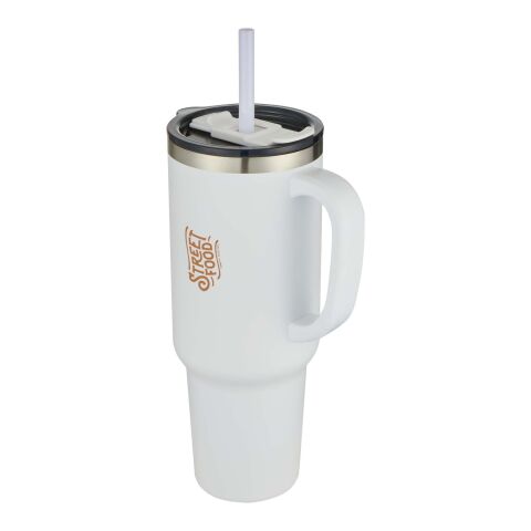 Sydney 1200 ml double wall RCS certified copper vacuum insulated mug with straw Standard | White | No Branding | not available | not available