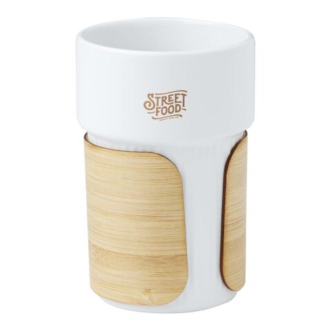 Fika 340 ml tumbler with bamboo sleeve Standard | White | No Branding | not available | not available