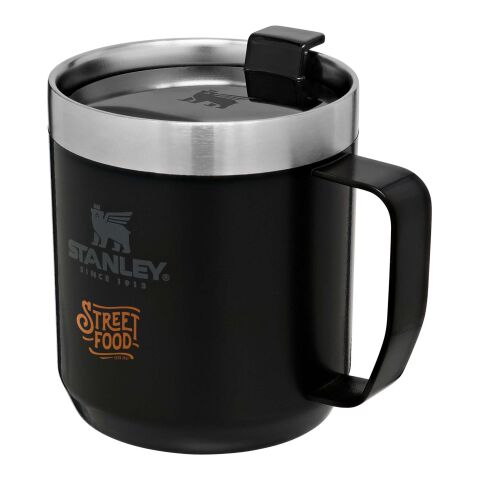 Stanley Classic 350 ml camp mug Standard | Solid black | 1-color Pad Print | back | 30 mm x 60 mm
