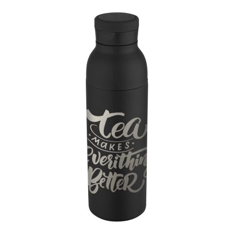 Illuminate 650 ml RCS recycled stainlesss steel double wall insulated water bottle Solid black | not available