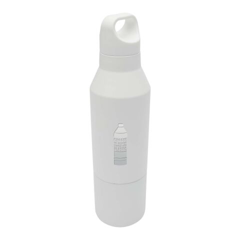 Odessy 600 ml RCS certified recycled stainless steel insulated bottle with 300 ml cup Standard | White | No Branding | not available | not available