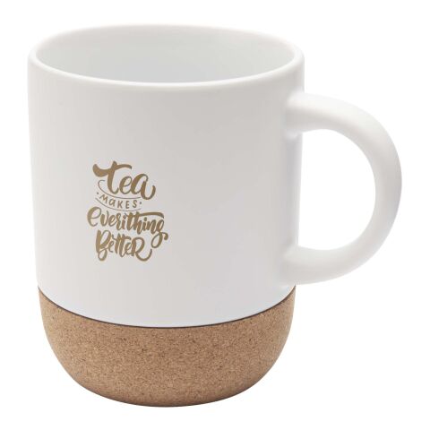 Billie 300 ml ceramic mug with cork details and matt finish Standard | White | No Branding | not available | not available