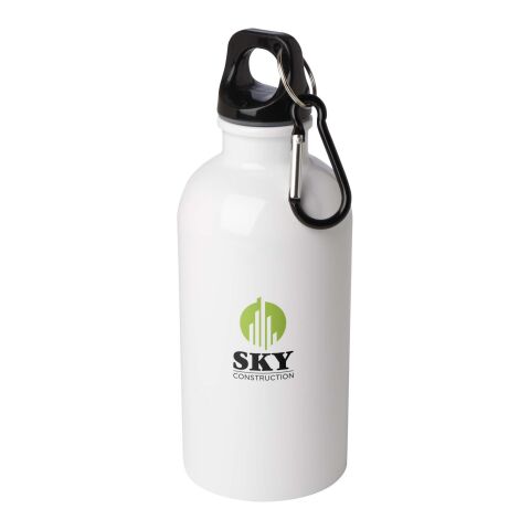 Oregon 400 ml RCS certified single wall stainless steel water bottle with carabiner Standard | White | No Branding | not available | not available