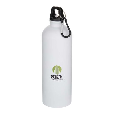 Oregon 750 ml matte RCS recycled single wall stainless steel water bottle with carabiner Standard | White | No Branding | not available | not available