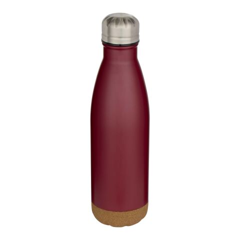 Cove 500 ml double wall vacuum insulated stainless steel water bottle with cork details Standard | Red | No Branding | not available | not available