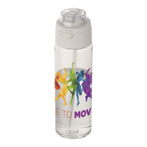 Theron 700 ml RCS recycled plastic water bottle with dual function lid and flip straw White