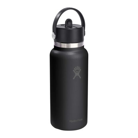 Hydro Flask Wide Mouth 946 ml insulated stainless steel water bottle with straw cap White