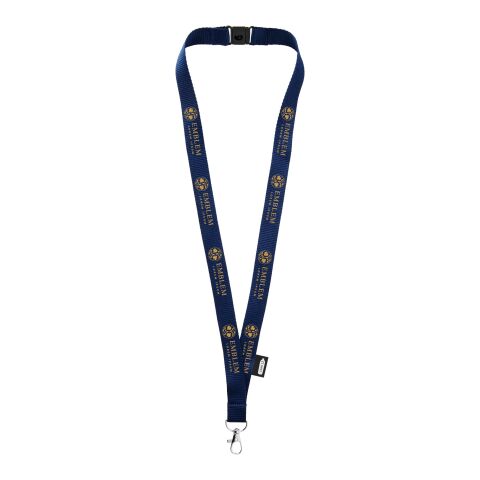 Tom recycled PET lanyard with breakaway closure Standard | Deep blue | No Branding | not available | not available