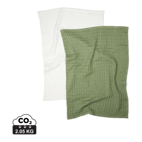 VINGA Cromer waffle kitchen towel, 2 pcs green | No Branding | not available | not available | not available