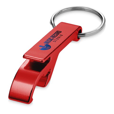 Tao recycled aluminium keychain with bottle opener Standard | Red | No Branding | not available | not available